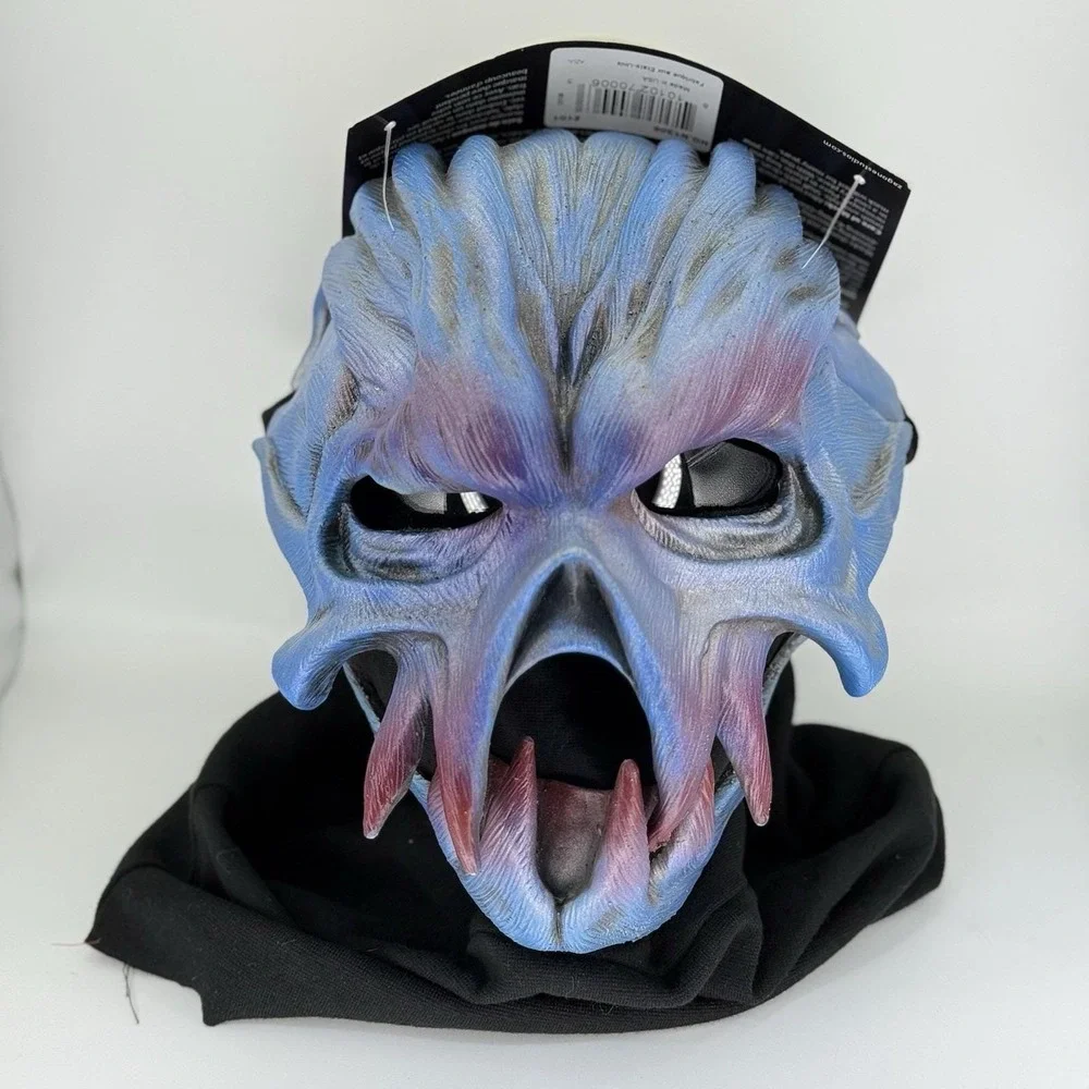 Zagone Studios Blue Creature Demon‎ Monster Mask w/ Black Hood – Handmade USA –